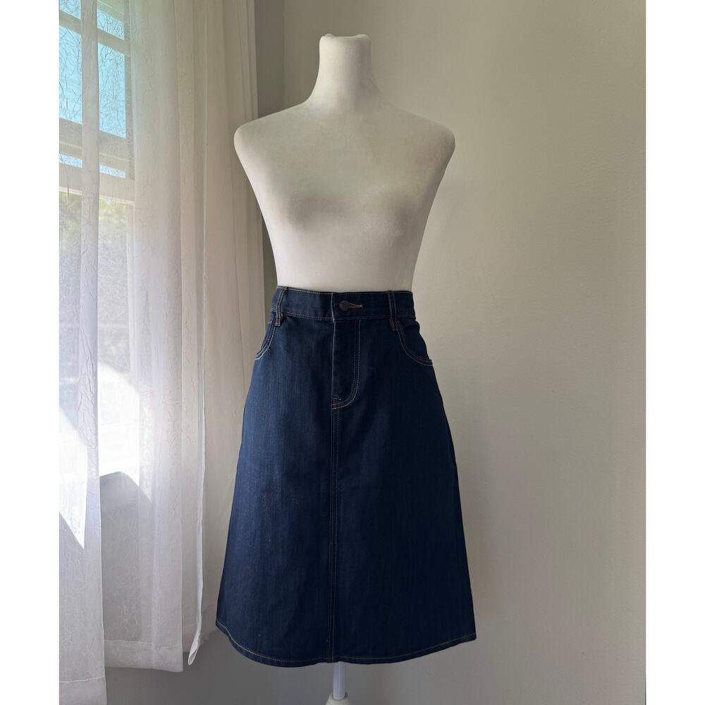 Old Navy Dark Denim Knee Length Skirt